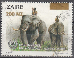 Zaïre 1994 Michel 1107 O Cote (2002) 1.20 Euro Eléphant Africain Cachet Rond - Usati