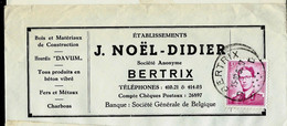 Doc.  Obl. BERTRIX - D D -  15/10/62( Lunettes ) - Rural Post