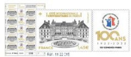 Feuillet 10 Timbres Cité Internationale Univers De Paris 100 Ans FFAp - Mint/Hinged