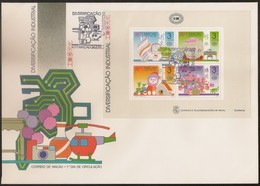 Macau Macao Chine FDC Block 1990 - Diversificação Industrial - Stamp Exhibition Industrial Diversification - MNH/Neuf - FDC