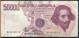 °°° ITALIA - 50000 LIRE BERNINI 1° TIPO 01/12/1986 SERIE BC °°° - 50000 Lire