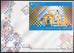 Macau Macao Chine FDC Block 1998 - Azulejos Macau - Tiles By Eduardo Nery From Panel Departure Loung Airport - MNH/Neuf - FDC