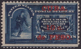 1899-597 CUBA 1899 US OCCUPATION 10c SPECIAL DELIVERY MENSAJERO AZUL - Unused Stamps