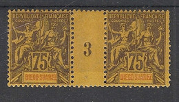 DIEGO-SUAREZ - 1893 - N°Yv. 49 - Type Groupe 75c Violet Sur Jaune - Paire Millésimée 3 - Neuf * / MH VF - Neufs