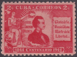 1946-135 CUBA REPUBLICA 1946 MNH GABRIEL DE LA CONCEPCION VALDES PLACIDO POET - Neufs