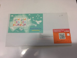 (1 G 12) Australia Concession Stamp 2017 Mini-sheet Used On Registered Post Cover (highly Unusual) - Storia Postale