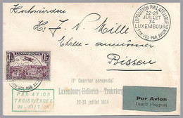 LUXEMBOURG - 1934 FSPL Exposition Flight - Lux-Hollerich To Troisvierges & Bissen (€32.50) - Cartas