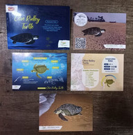 India 2022 Olive Ridley Turtle, Tortoise Animal Fauna, Augmented Reality Technology Set , Set 4 Postcard(**) Inde Indien - Covers & Documents