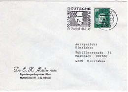 52321 - Bund - 1983 - 80Pfg I&T EF A Bf KREFELD - 300 JAHRE DEUTSCHE IN AMERIKA ... -> Dinslaken - Enveloppes