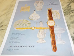 ANCIENNE PUBLICITE  RARES MONTRE UNIVERSAL GENEVE 1960 - Autres & Non Classés