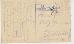 Feldpost Vom STURM-BATAILLON Nr. 1 ??.4.17 (Lüttich) Nach Güstrow - Cartas
