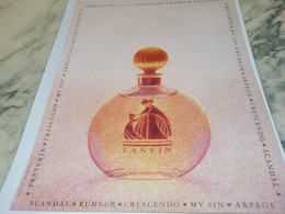 Delcampe - ANCIENNE PUBLICITE PARFUM DE LANVIN ARPEGE 1962 - Autres & Non Classés