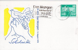 52329 - DDR - 1975 - 10Pfg Gr.Bauten PrivatGAKte "Solidaritaet" M MaschStpl HALLE - DER MORGEN ... - Storia Postale