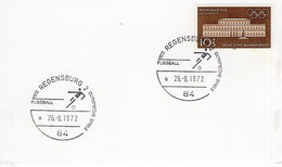 52330 - Bund - 1972 - 10Pfg Residenz EF A Kte M SoStpl REGENSBURG - OLYMPISCHE SPIELE FUSSBALL - Verano 1972: Munich