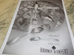 ANCIENNE PUBLICITE MENAGERE ORFEVRERIE RAVINET D ENFERT  1960 - Andere & Zonder Classificatie