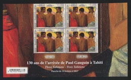 POLYNESIE 2021 N° 1284 ** Bloc De 4 Coin Daté Neuf MNH Superbe Peintre Paul Gauguin Tableau Trois Hahitiens Détails - Neufs