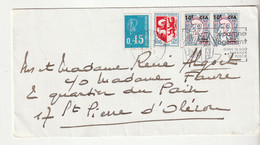 Lettre Levallois Pour St Pierre D'Oléron Avec Timbres Surchargés De La Réunion Et Non Taxée, 1973 - Storia Postale