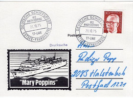 52471 - Bund - 1975 - 30Pfg Heinemann EF A DrucksKte DEUTSCHE SCHIFFSPOST - MS MARY POPPINS -> Halstenbach - Covers & Documents