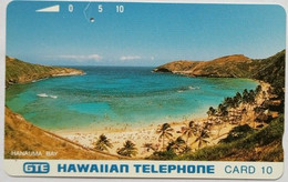 Hawaii GTE Hawaiian Telephone Card 10 ( With Silver Back ) " Hanauma Bay " - Hawaii