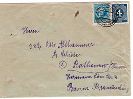 52476 - SBZ - 1946 - 20Pfg Thueringen MiF A Bf SONDERSHAUSEN -> Rathenow - Otros & Sin Clasificación