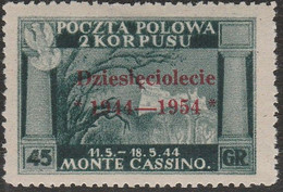 259 - Corpo Polacco 1954 - Governo Di Londra 45g. Scuro N. 4. Cat. € 600,00. MH - 1946-47 Corpo Polacco Period