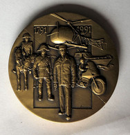 Médaille En Bronze Bicentenaire De La Gendarmerie 1791-1991 Signé Jimenez Bronze Pichard - Frankreich