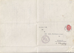 Poland Vorläufer Deutsches Reich PREUSS. AMTSGERICHT, DEUTSCH KRONE (Wałcz) 1929 Folded Cover Brief LUBSDORF Official - Dienstmarken