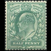 G.B. 1902 - Scott# 127 King EVII 1/2p No Gum - Unused Stamps