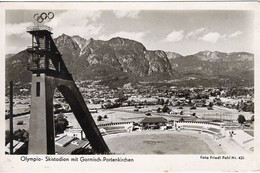 52566 - Deutsches Reich - 1936 - Garmisch-Partenkirchen Olympia-Skistadion (rs. Klebespuren) - Jeux Olympiques