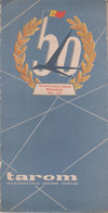 Lot TAROM (Otopeni Bucuresti) - 50 Ani (1920-1970) / Mapa / Harta / Carte Postala / Plic Bilet - Magazines Inflight