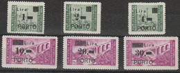 306 Istria E Litorale Sloveno  1945 - Segnatasse, Soprastampati “PORTO” N. 1/5. Cat. € 300,00.MNH - Yugoslavian Occ.: Slovenian Shore