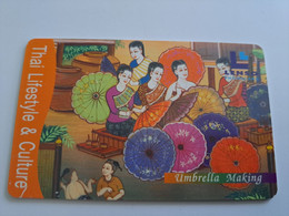 THAILAND  CHIPCARD 300  BATH  / UMBRELLA MAKING         Used Card       **9998** - Thaïland