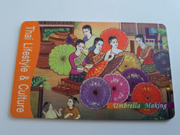 THAILAND  CHIPCARD 300  BATH  / UMBRELLA MAKING         Used Card       **9999** - Thaïland