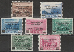 316 Montenegro Emissioni Di Cettigne  F.lli Di Jugoslavia Soprastampati “Fluchtlingshilfe Montenegro N. 17/20+A6/A8. MNH - Montenegro