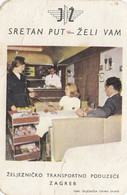 1968 Pocket Calendar Yugoslav Railways , Train Restaurant - Small : 1961-70