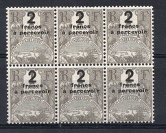 GUADELOUPE Timbre Taxe N°23** Bloc 6 Timbres Neufs Sans Charnières TB Cote 24.00 € - Postage Due