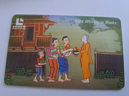 THAILAND  CHIPCARD 300  BATH  / FOOD OFFERING TO MONKS              Used Card       **10006** - Thaïland