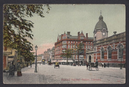 Postcard Postale Carte Postkarte Midland Railway Station Leicester Posted From Leicester 1904 Edwardian Train Transport - Leicester