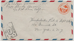 WW2 - 1944 APO 503 PAPUA NEW GUINEA Entier Postal US Postage Via Air Mail 6c To US New-York Censor Passed By Examiner - Airplanes