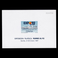 Prueba Oficial.Expo RUMBO AL 92 Sevilla.MNH. Edifil 11. - Blocs & Hojas