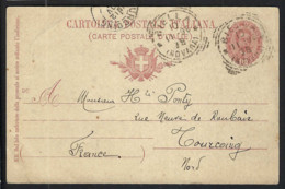 ITALIE 1878:  CP Ill. Entier De 10c De Biella Pour Tourcoing (Nord, France) - Postwaardestukken