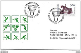 48 - 46 - Enveloppe De Norvège Avec Oblit Spéciale EMI Badminton 1988 - Badminton