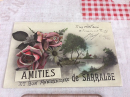 ⭕️ SARRALBE.   LOT DE 2 CARTES. Amitiés + La Gare - Sarralbe