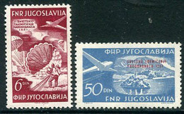 YUGOSLAVIA 1951 Parachuting Competition MNH / **.  Michel 666-67 - Unused Stamps