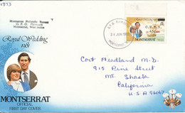 Montserrat Cover Sent To USA  24-6-1983 Stamp Overprinted O.H.M.S. 45c With Cachet - Montserrat