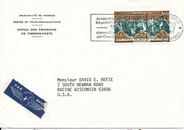 Monaco Cover Sent To USA 1981 Single Franked - Storia Postale