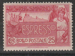 491 San Marino - Espressi  1907 - Allegoria E Veduta N. 1. Cat. € 150,00. MNH - Francobolli Per Espresso