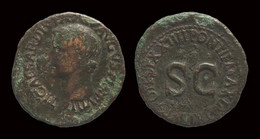 Tiberius AE As Inscription Around S C - The Julio-Claudians (27 BC To 69 AD)