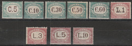 497 San Marino - Segnatasse  1897-1919 - Cifra E Ovale N. 1/9. Cat. € 1000,00. Cert. Chiavarello. SPLMNH - Timbres-taxe