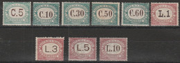 497 San Marino - Segnatasse  1897-1919 - Cifra E Ovale N. 1/9. Cat. € 1000,00. Cert. Chiavarello. SPLMNH - Segnatasse